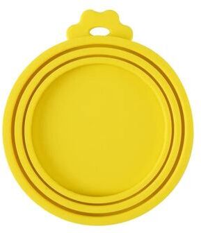 Uplifted Goods Reusable Pet Food Can Cover And Spoon Set yellow 1cover