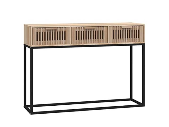 Konsolentisch 105x30x75 cm mit 3 Schubladen, Holz und Eisen 3 Schubladen, stabile Tischplatte, Metallfüße, feuchtigkeitsbeständig, Montage mit Anleitung, Wandbefestigung