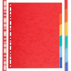 Exacompta 2106E 50x Register aus Recyclingkarton 220g, 6 Positionen, für Format DIN A4+ - Farben sortiert
