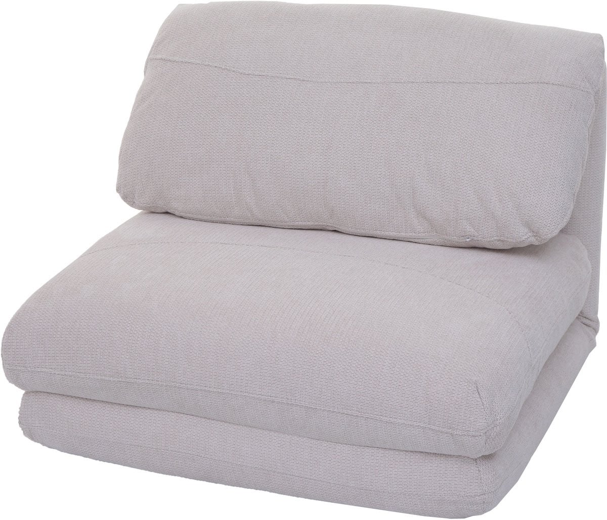MCW-E68 Fauteuilbed beige - Inklapbare slaapbank en functionele fauteuil van textiel