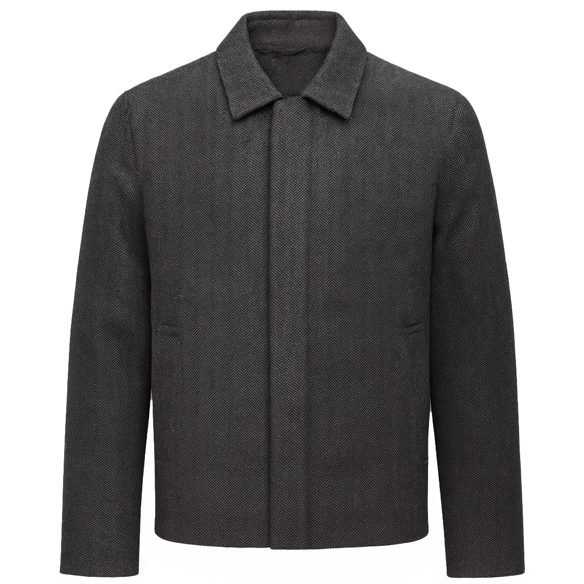 Lyle & Scott Fischgrat Herren Schwarz Wolljacke