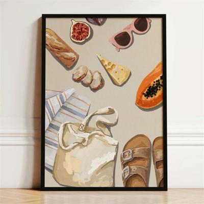Uplift Picks French Breakfast Food Canvas Print Kitchen Wall Art Decor 04 30x45 Cm unframed