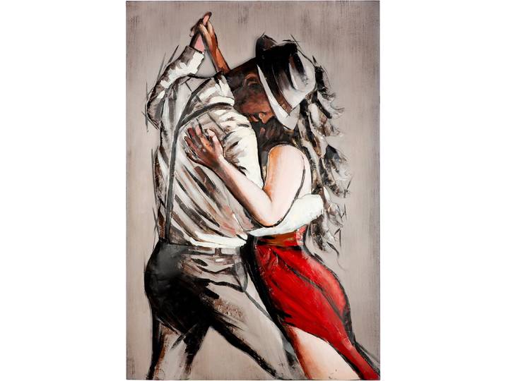 Metallbild CASABLANCA BY GILDE Bild rechteckig Tango grau , rot (farbe bild(er): grau), B:80cm H:120cm T:3cm, Metall, Bilder, Metallbild, Tanzpaar Tanzmotiv Bewegung Leidenschaft Bar- und Lounge-Deko