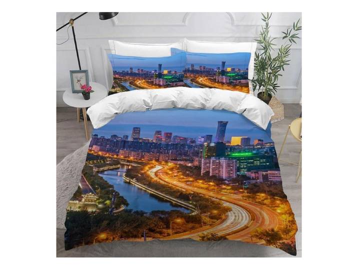 LuxusKollektion Kinderbettwäsche Bettwäsche 135x200 Stadtbild Retro Dampfwagen 3D Druck