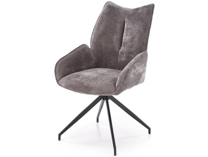 Chaise en tissu de polyester grise pivotante 360°