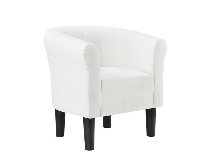 [en.casa] Sessel Jelgava Kunstleder Weiß, Textil, 70x70x58 cm, Wohnzimmer, Sessel