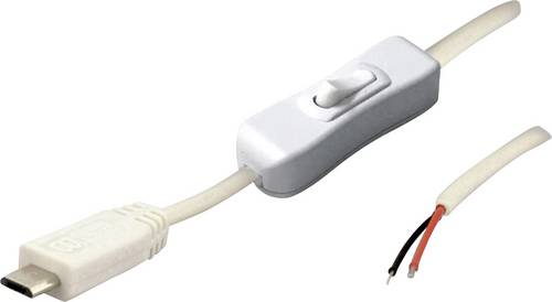 BKL Electronic MUSB 10080117 - Micro-USB Kabel Stecker mit Schalter weiß Stecker, gerade 2 polig belegt 10080117 Inhalt: 1 S