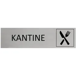 CombiCraft Aluminium Türschild Kantine 165x45mm mit 3M-Tape zur Befestigung, einfache Kennzeichnung von Räumen und Bereichen