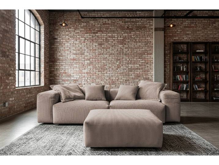 KAWOLA 4-Sitzer CELESTE Cord taupe – Modernes Design, pure Gemütlichkeit, Großes Sofa mit Cordbezug – Bequem, stylisch, wohnlich elegant