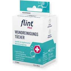 FLINT Med Wundreinigungstücher steril 12,5x18 cm 12 St