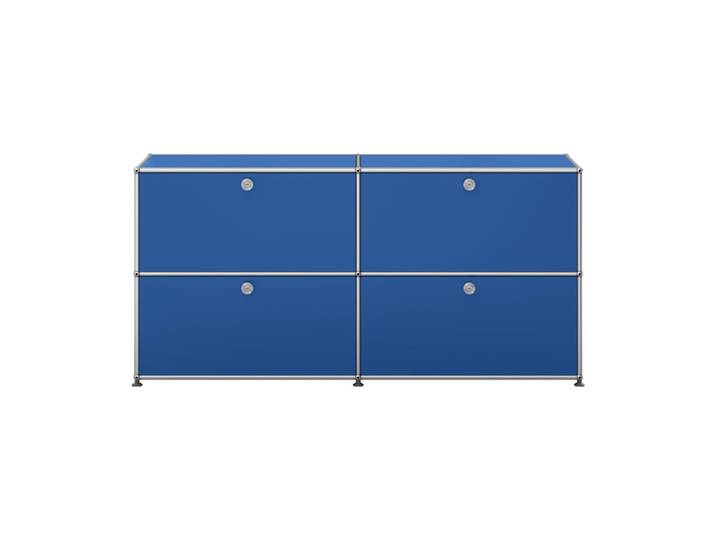 USM Haller Sideboard 2-fach breit 4 Klapptüren enzianblau ohne Schloss 153x74x38 cm