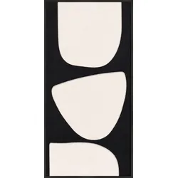 EUROART Wandbild 60 x 120 cm Black And White I Naturfaser Weiß