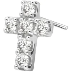 14 Karat Gold Aufsatz mit Titan Push Pin MOISSANIT-KREUZ