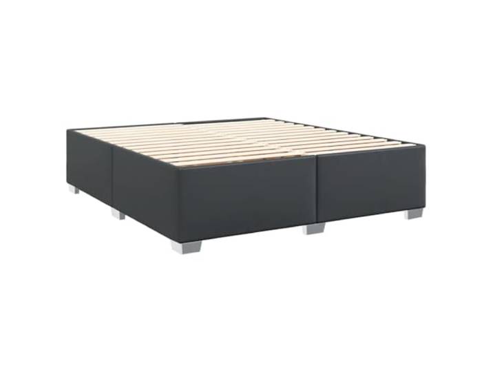 KTHLBRH Bettgestell aus Kunstleder, schwarz, 180 x 200 cm Schmutzabweisend, Latten im Lieferumfang enthalten, robuste Füße, leicht zu reinigen