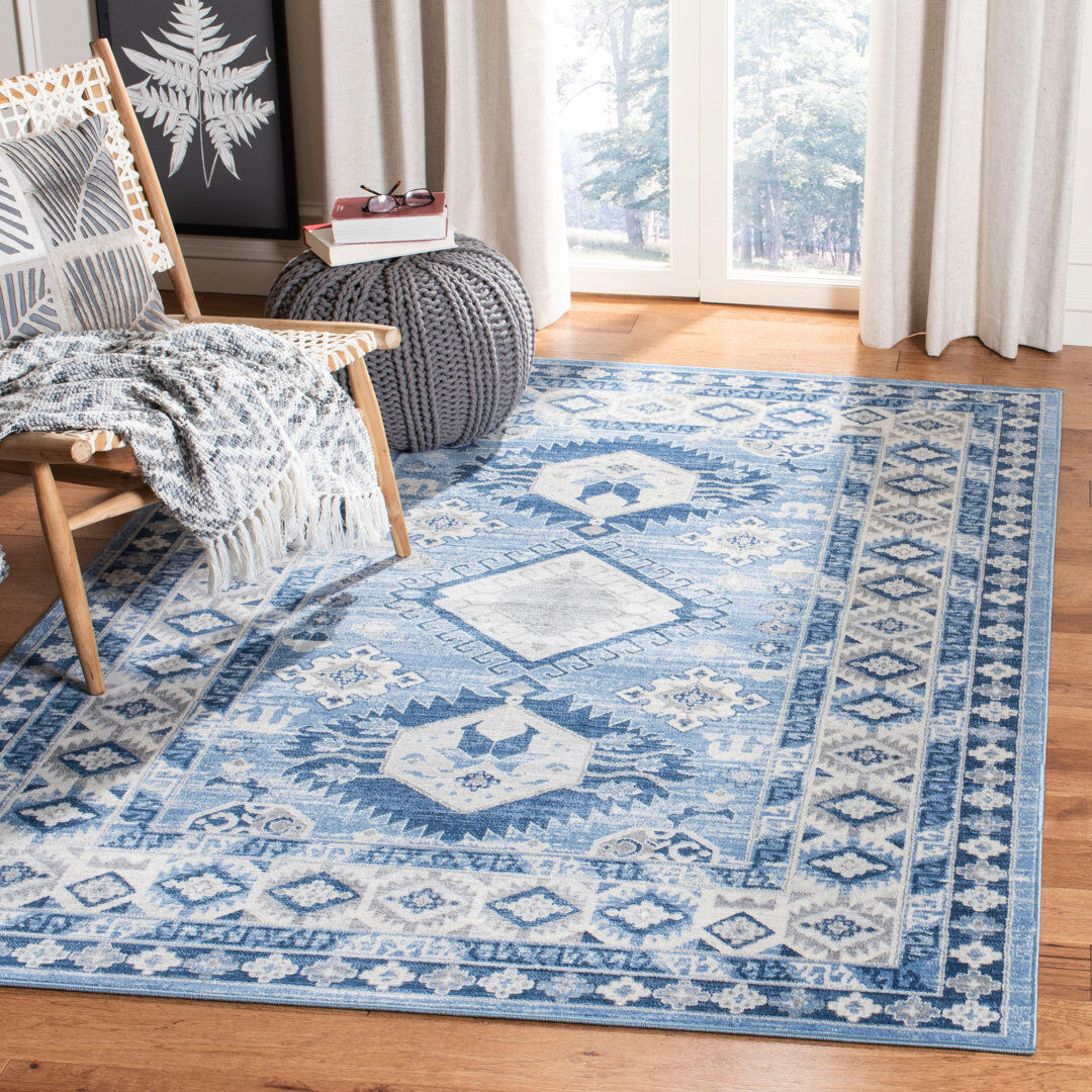 Bloomsbury Market Medford Southwestern Area Rug Blue Rectangle 160 x 229 cm