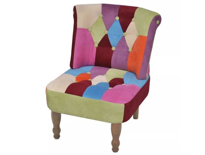 Fauteuil chaise siège lounge design club sofa salon en style français avec de patchwork tissu