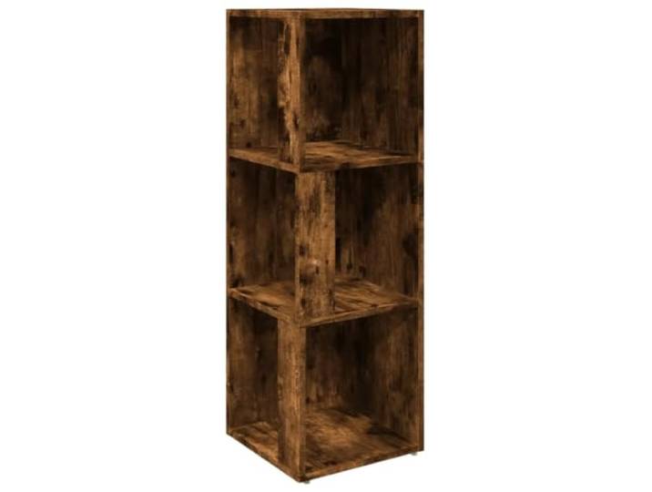 Helloshop26 Eckschrank Klassisch Design Platzsparend 33 x 33 x 100 cm Aufbewahrung mit 3 Fächern aus Holz Technikholz Eiche geräuchert 02_0048518