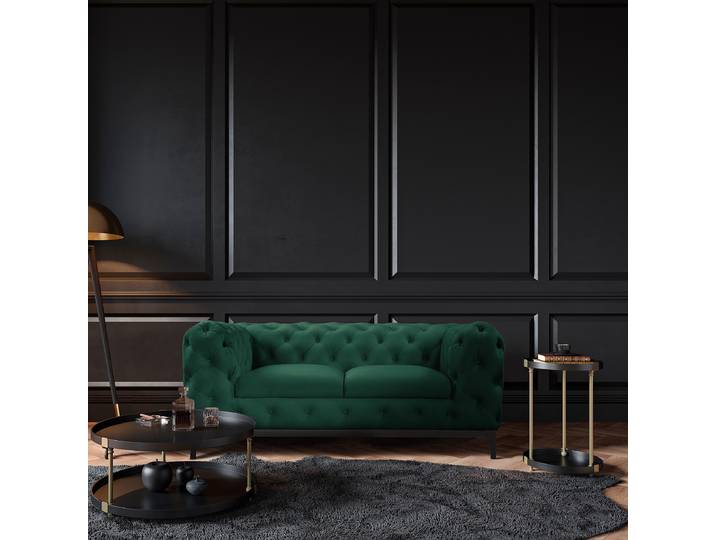 2-Sitzer Sofa Grün Samt Ravi 185 x 75 x 100cm Glamour
