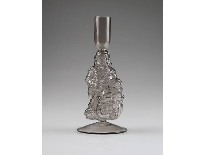 Kerzenhalter AM DESIGN aus Glas , grau, B:9cm H:20cm, Glas, Kerzenhalter, Kerzenhalter, 2er Set, BxH: 9x20 cm