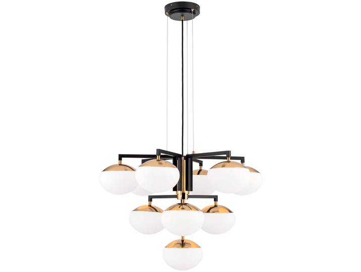 Kronleuchter Josephine schwarz-gold Stahl Dimmbar