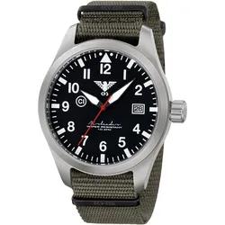 KHS AIRS.NSGO Herren-Armbanduhr Airleader Olivgrün/Stahl