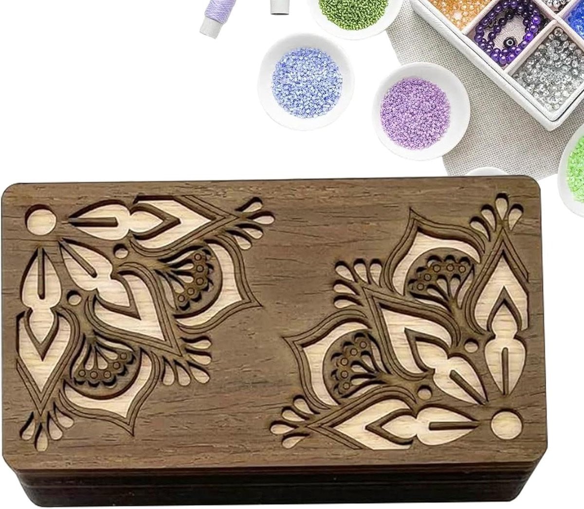 Magnetisch Dienblad Organizer voor Sieraden en Kralen - Houtkleur - 26,6 cm