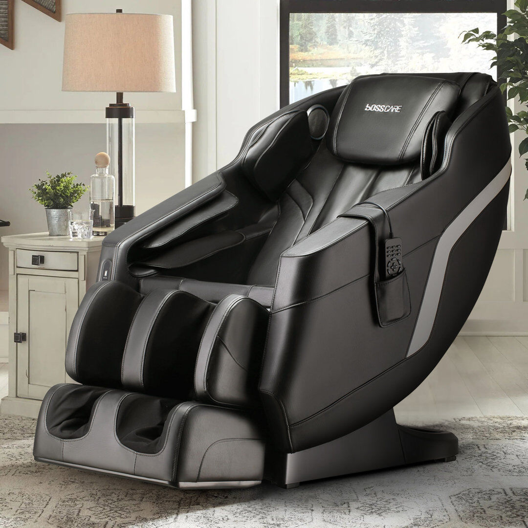 Ivy Bronx Faux Leather Heated Massage Chair Black 105cm H X 74.4cm W X 135.9cm D