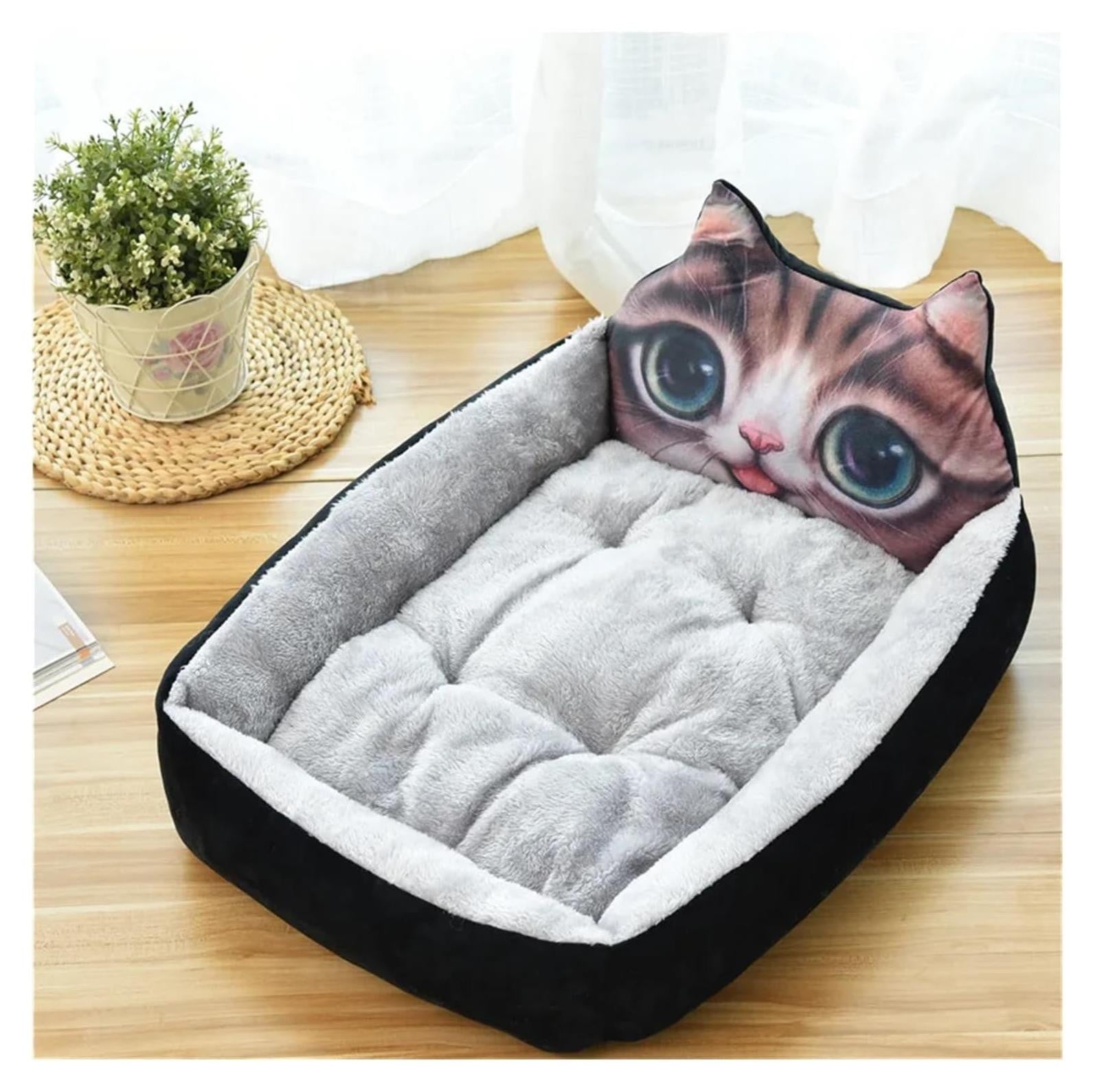 Wasbaar Cartoon Huisdierbed voor Kleine Honden en Katten