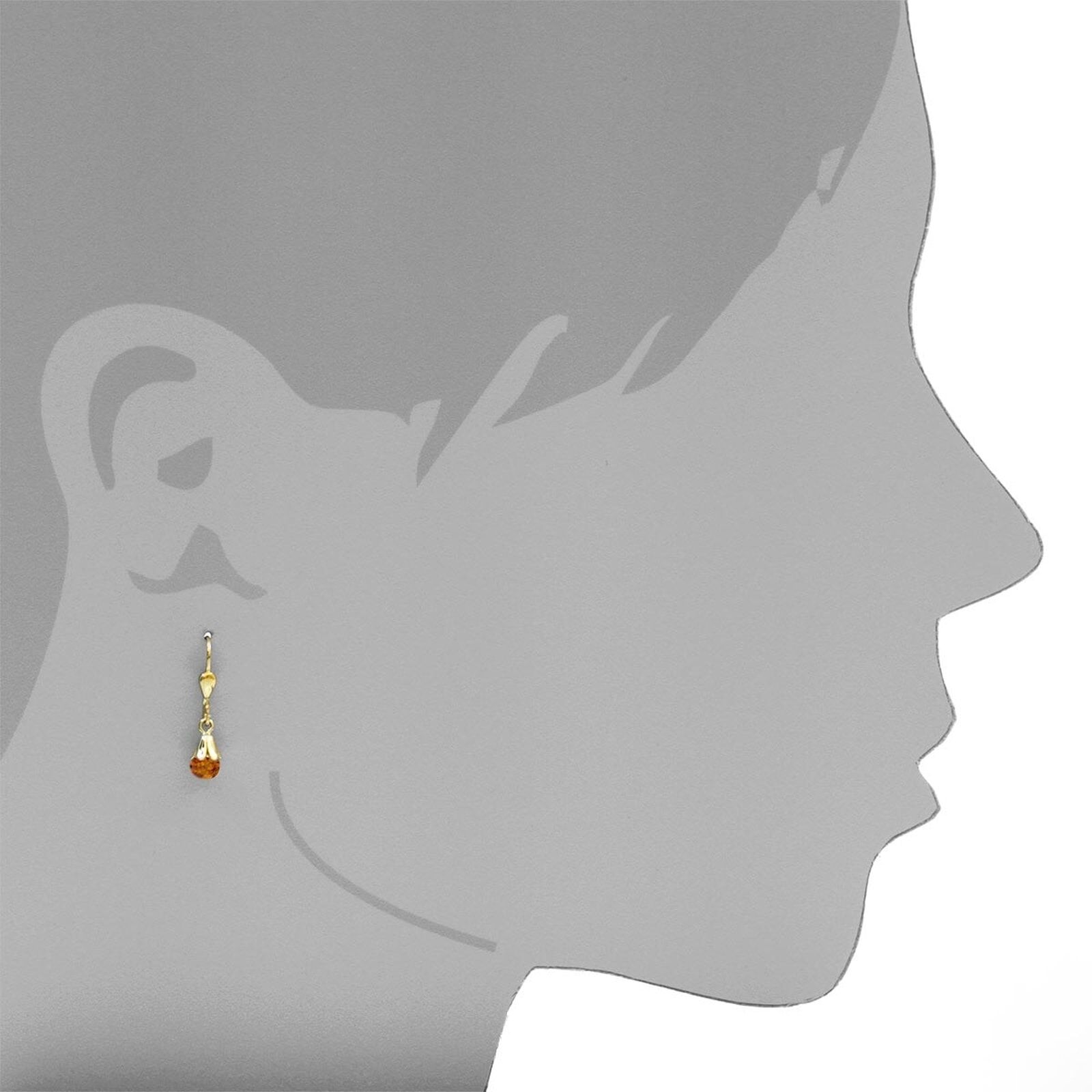 Paar Ohrhänger OSTSEE-SCHMUCK "Ostsee-Schmuck Ohrhänger Glöckchen Ohrhänger Glöckchen", gelb (weiß, neutral), Ohrringe, Damen, 25 x 6mm, Gelbgold 333, Paar Ohrhänger