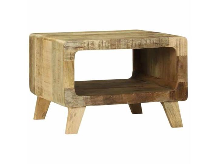 LASWWQMRF Couchtisch Massivholz Mango Braun 50x50x35 cm mit Ablage Kompakter Wohnzimmertisch aus Mangoholz mit unterem Ablagefach für Bücher und Dekoration im zeitgenössischen Stil.