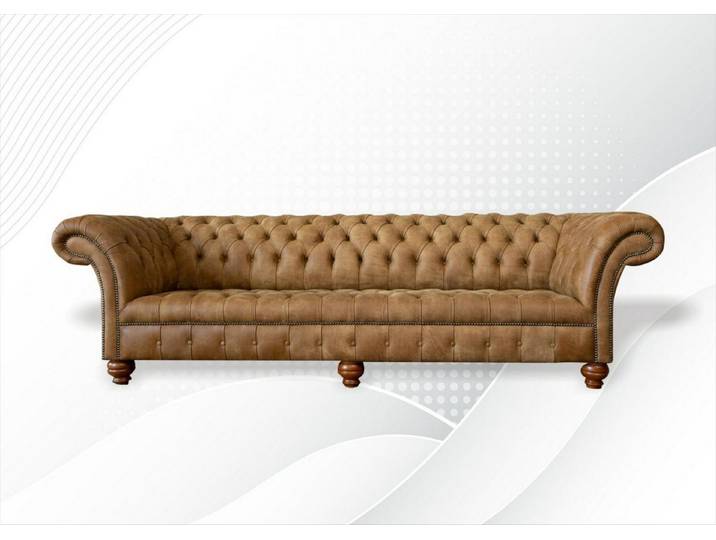 JVmoebel Chesterfield-Sofa Hellbraunes Chesterfield-Sofa aus hochwertigem Material, Made in Europa