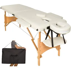 Helloshop26 - Cremefarbene Massageliege mit zwei Zonen und professioneller Tragetasche Top-Qualität 08_0000462