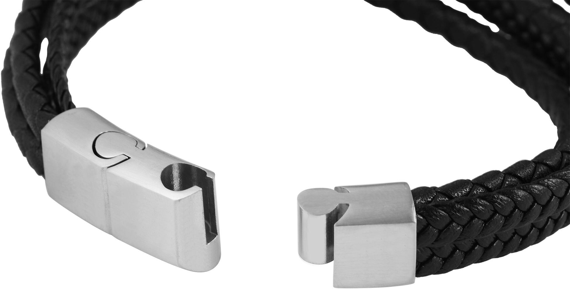 Lederarmband ADELIA´S "Unisex Armband ¿ Lederarmband aus Leder 22 cm" Gr. 22, schwarz, Armbänder, Kinder, Blacklist, Lederarmband
