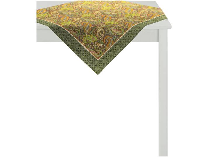 Mitteldecke APELT 2916 Indian Summer Gr. 1, braun (braun, grün), B:85cm L:85cm, Baumwolle, Tischdecken, Mitteldecke