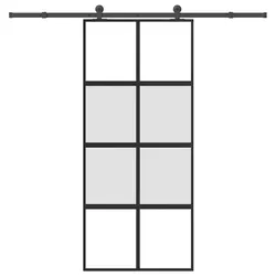 vidaXL Schiebetür mit Beschlag 90x205 cm Hartglas und Aluminium