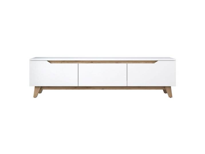 Calicosy Tv-Möbel mit 3 Türen weiß - L180 cm, Weiß, 35x48.6x12.5 cm, Wohnzimmer, TV Möbel, Lowboards, Lowboards stehend