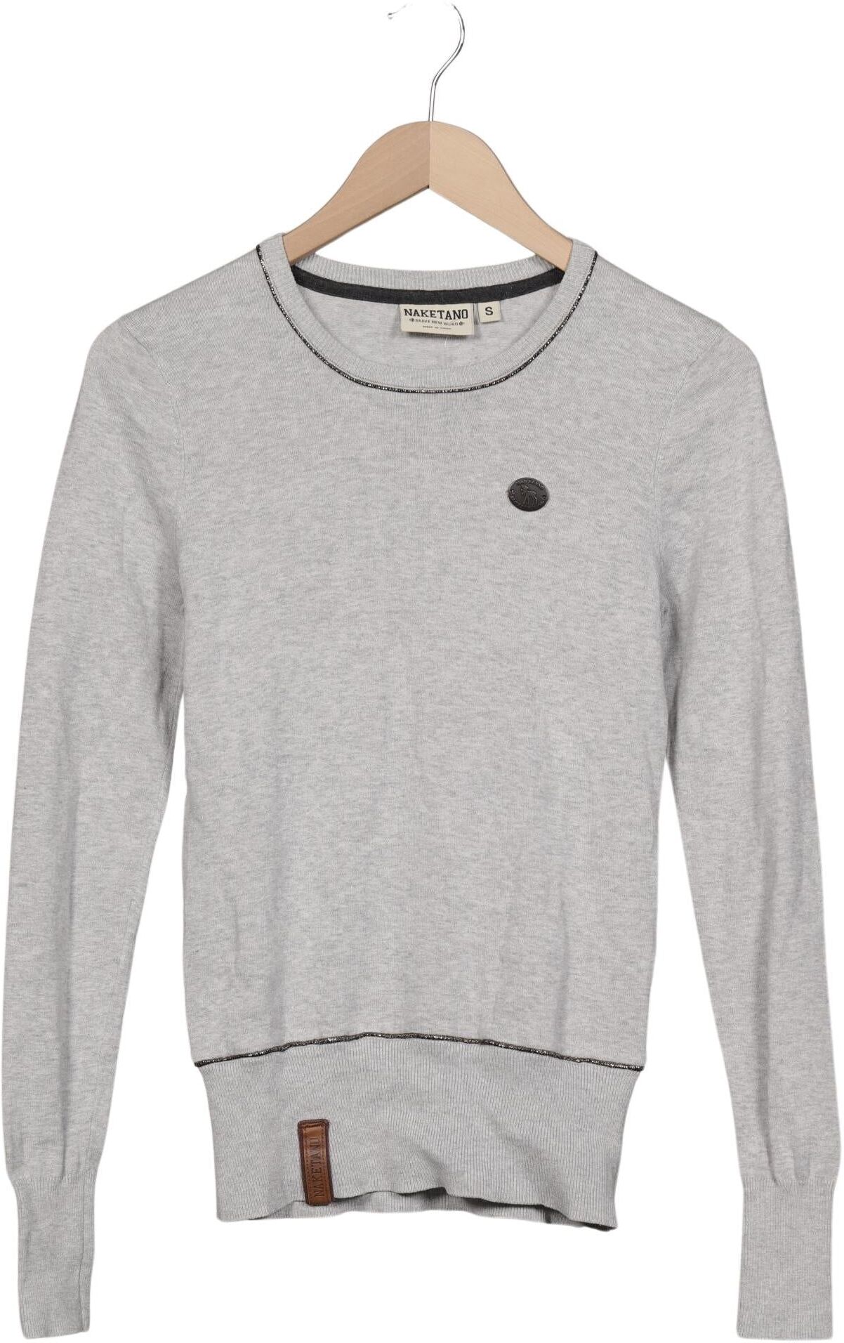 Naketano Damen Pullover, Grau, Gr. S, Baumwolle - Second Hand