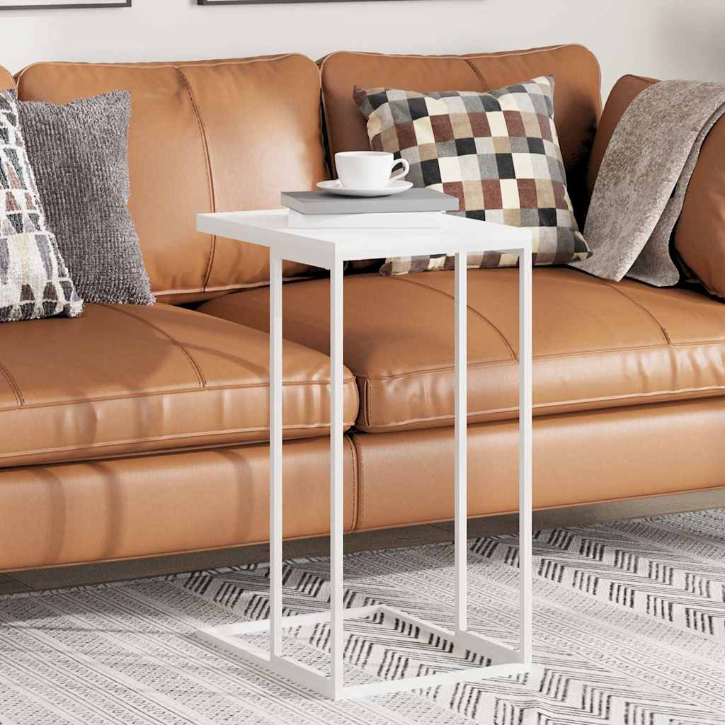 vidaXL Mesa auxiliar de madera contrachapada blanco 40x30x59 cm Blanco