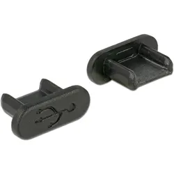 4x Delock USB-Micro-B Port Staubschutz,10Stück, Serverschrank Zubehör, Schwarz