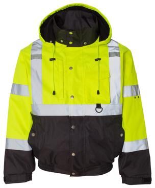 Kishigo JS130-131 Ripstop Bomber Jacket in Lime/Black size XL JS130-132