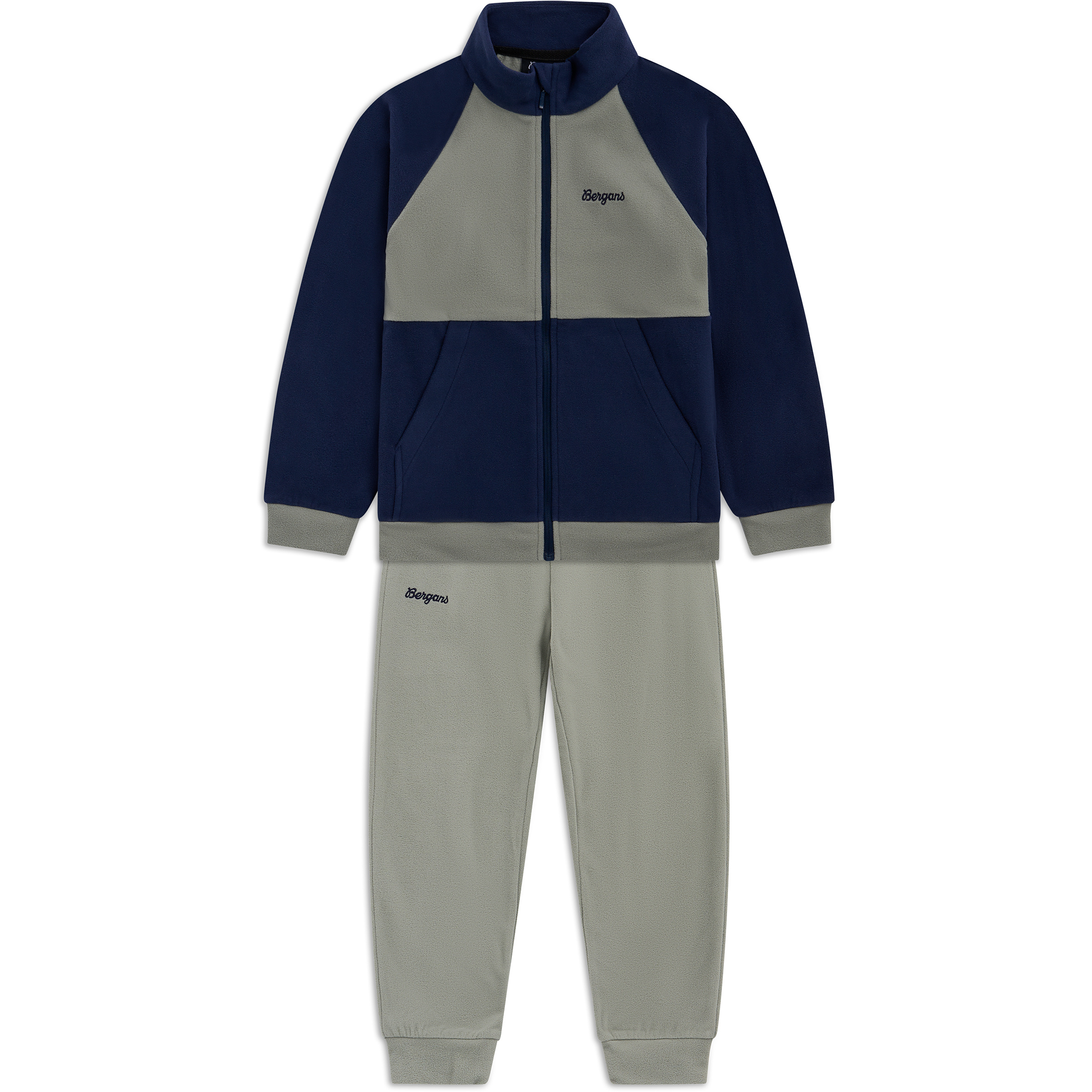 Bergans Lilletind Fleece Set Kinder Overalls gruen Größe 98 Skifahren | Skitour Elastisch