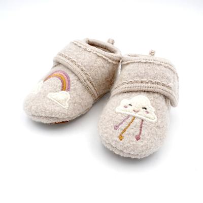 Lauflernschuh MAXIMO, Baby, Gr. 21/22, beige (beige, meliert), Obermaterial: 100% Wolle, bestickt, mehrfarbig, Schuhe Lauflernschuh, Lauflernschuhe, Klettverschluss, Anti-Rutsch-Sohle, wärmend, Wolle