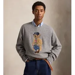 Polo Ralph Lauren für Herren. 710B28590001 Pullover mit Polo Bear, Relaxed Fit, grau (M), Lässig, Wolle