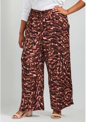 Plus Size Women's Elly Wide Leg Pull On Pant by Avenue in Animal Haze (Size 20)