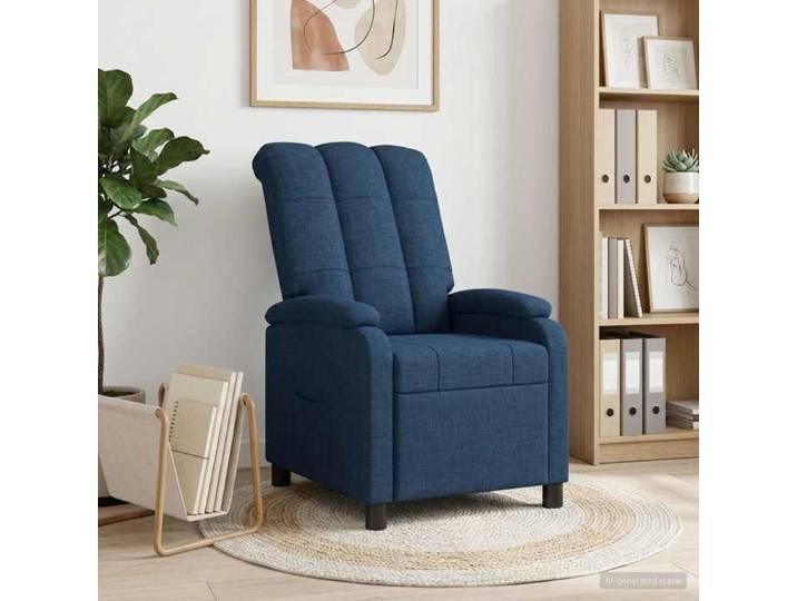Bleu Chaise confortable LEMON Fauteuil inclinable Bleu Tissu Pour maison/bureau_20012