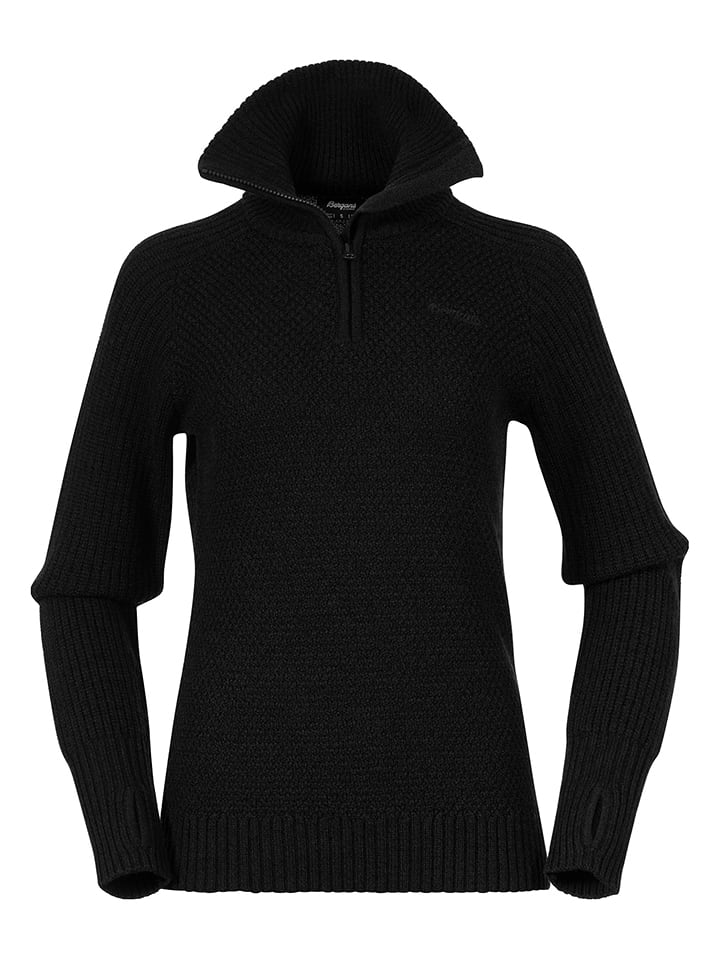 Bergans Wollpullover "Ulriken" in Schwarz - XL