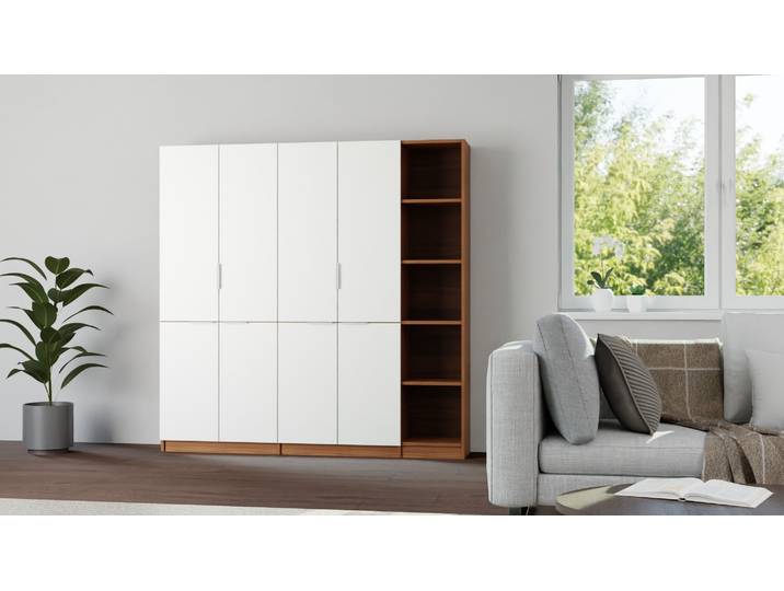 Placard sur mesure - Système de rangement avec de nombreuses options Mélaminé premium Noyer