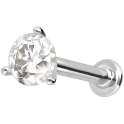 14 Karat Gold Labret mit Innengewinde MOISSANIT