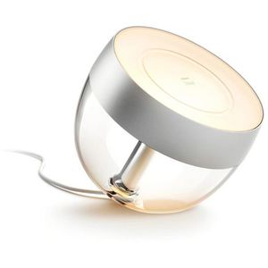 Philips-Hue Tischlampe Iris, silber, LED, RGBW, für innen, App-fähig, dimmbar, mit Netzbetrieb