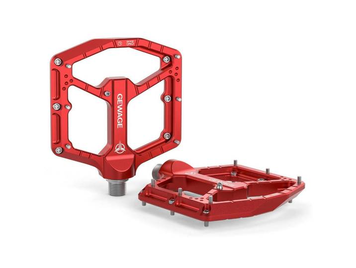 MTB Pedale CNC Aluminium 3-fach-Lagersystem 9/16″ Chromoly Rot, Metall, 10.4x1.5x11 cm, Freizeit & Co, Sport & Fitness, Fahrräder, Fahrradzubehör